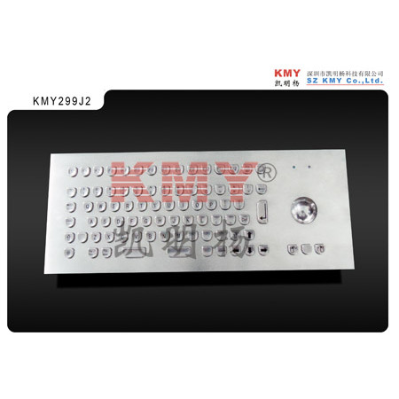 China Waterproof Stainless Steel Kiosk Metal Keyboard FCC With U Shape Keys PS2 / USB Connector on sale
