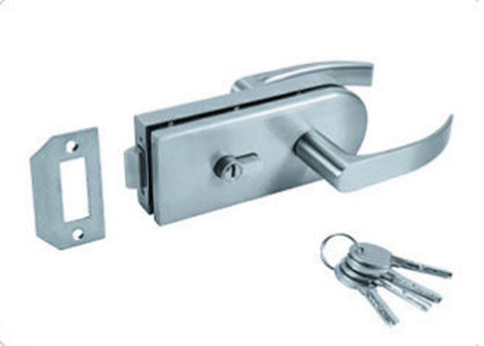 Cheap Stainless Steel Glass Door Lock With Key , Handle Sliding Glass Door Latch for sale