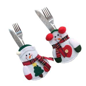 Best Spoon Fork Elk Snowman Silverware Holders Holiday Home Decor wholesale