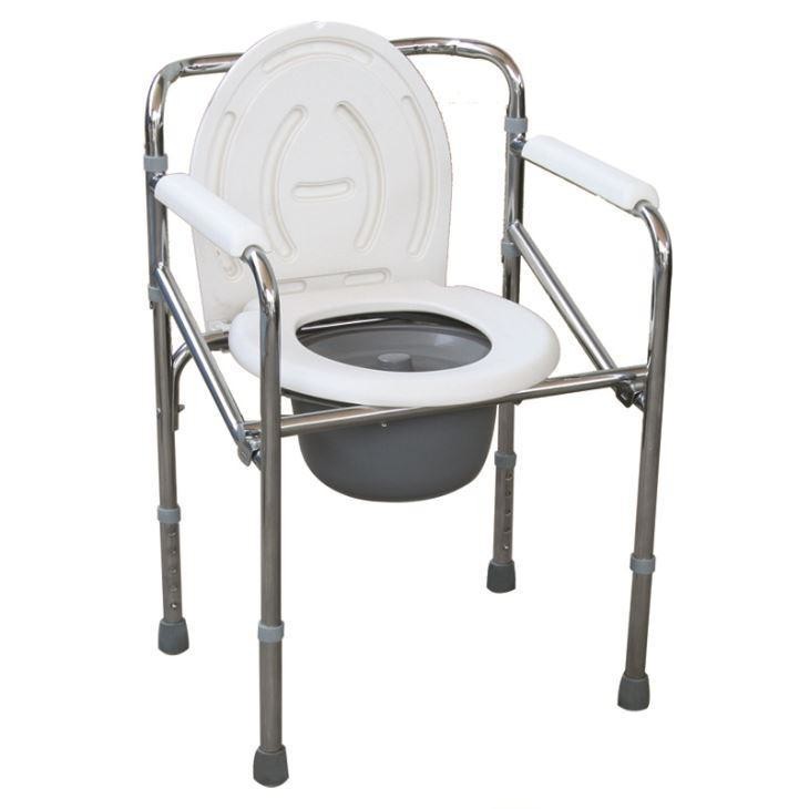 Cheap Stainless Steel Blow Moulding Products Elderly Toilet Chair With Plastic Armrests for sale