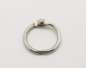 China Metal silver nickel finish  25mm(1)loose leaf ring book binding ring hinged snap hook ring on sale