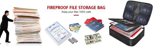 Document Organizer With Lock Fireproof Document Box, Money Bag Document Safe, Safe File Lock Bag