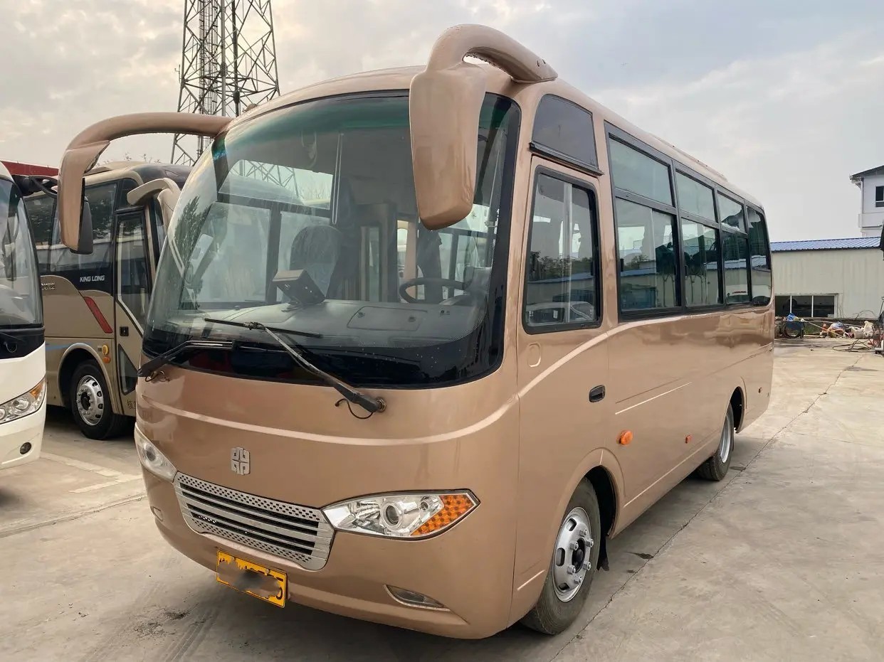 China Used Mini Bus External Swinging Door 25 Seats Sliding Window Front Engine With A/C 2nd Hand Zhongtong Lck6660d on sale