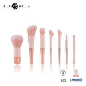 China 7pcs Clear Plastic Handle Synthetic Hair Makeup Brush Gift Set Cosmetic Brush Set on sale