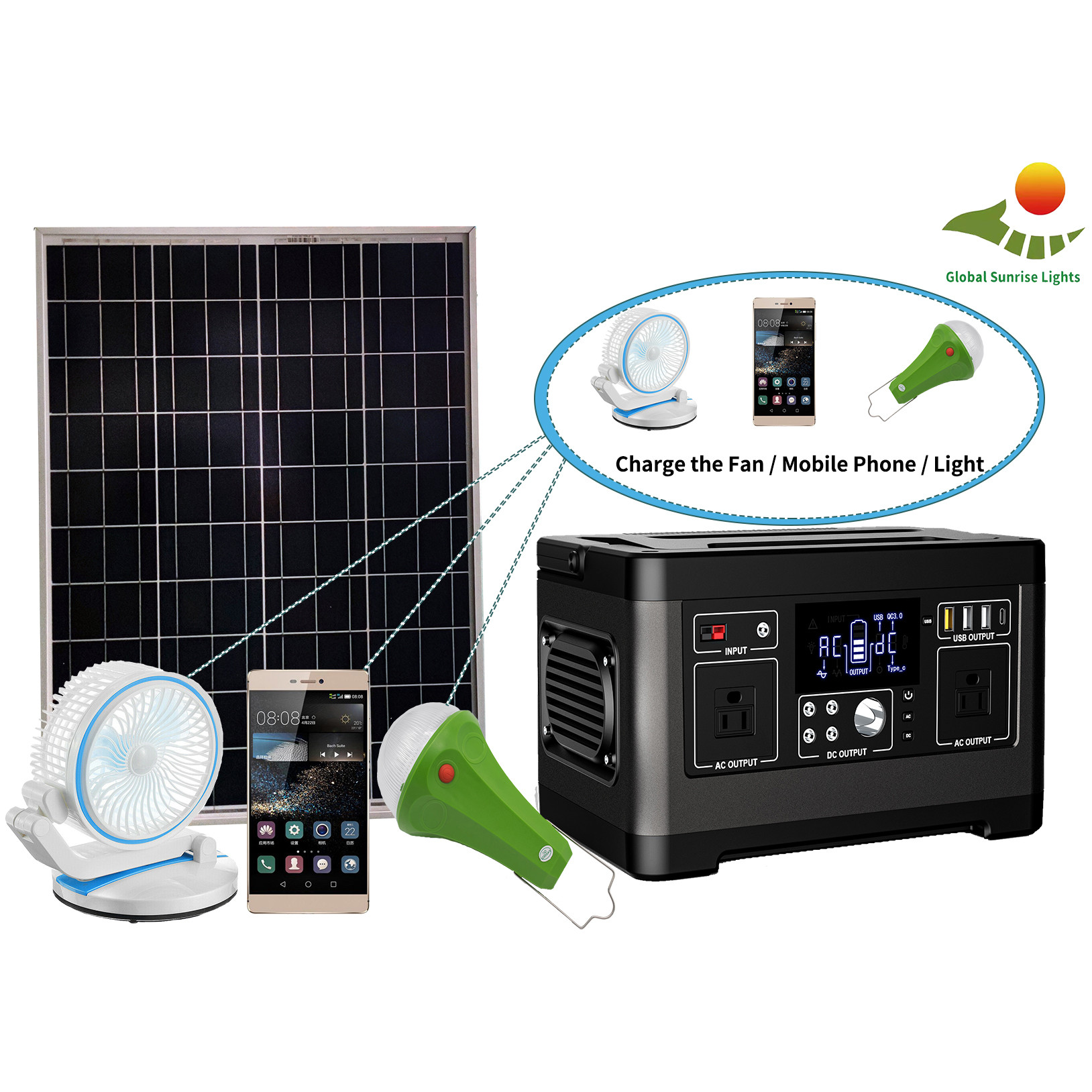 China ABS 120W Solar Home Portable System  Solar Generator For Home on sale