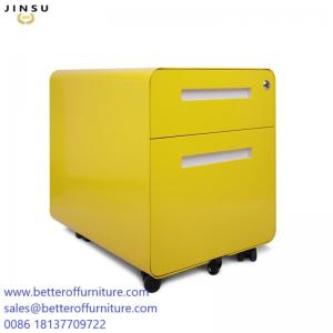 File Box Deep File Mobile Storage Pedestal Cabinet Yellow Color H18.89”XW15.74”XD19.68 ”