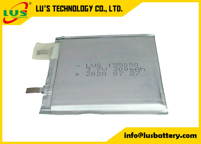 China Li-Polymer Rechargeable Battery LP155050 3.7v 300mah Thin Lithium Battery 155050 For Smart Card on sale