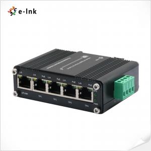 China PoE Switch 4-Port 10/100/1000BASE-T 802.3at + 1-Port 10/100/1000T Din Rail Industrial on sale
