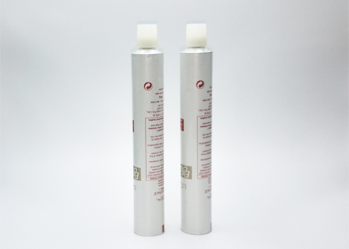Best 50G Volume Aluminium Cosmetic Tubes , Lotion Tube Containers With Cylindrical Plastic Cap wholesale