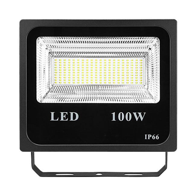 China high quality reflector 100W High Lumen 200 beads high power led chips black aluminum housing outdoor led flood light on sale