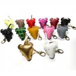 China Brass Plating 5.5cm Leather Animal Keyring For Promotional Gift for sale