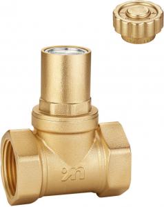 China 1108 Magnetic Lockable Brass Valve Multi-turn Metal to Metal Stop Type F x F Threaded with Three Lock Caps for Option on sale