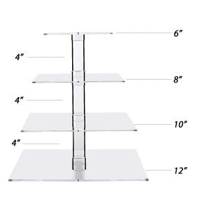 Best Square Acrylic Dessert Stands 4 Tier Acrylic Cupcake Stand Serving Platter wholesale