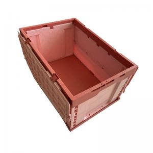 China Folding Plastic Storage Crate with Attached Lid on sale