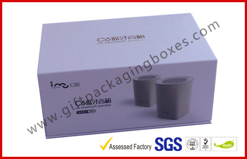Best Blue Tooth Speaker Magnetic Rigid Gift Boxes White And Blue Custom Packaging Boxes wholesale