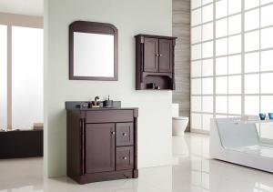 China 32 Inch Bathroom Vanity Marble Countertop Dark Red Wall Mounted Sink Vanity on sale