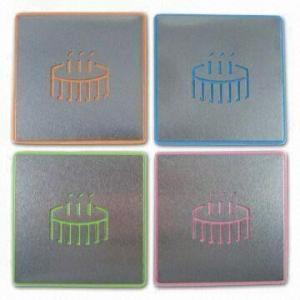 China Set of 4-piece EVA and Stainless Steel Coaster in Square Design on sale