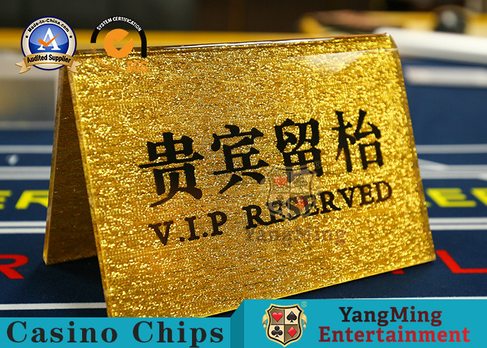 China Gold Leaf Acrylic Vip Brand Table Number Sign Baccarat Blackjack Dealer Business Desk Number Plate Cards Button on sale