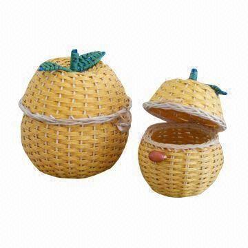 Jewelry Apple Box/Storage Basket, Made of Rattan