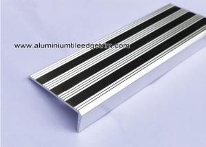 China Replaceable Aluminum Non Slip Stair Treads Anodized Shiny Silver on sale