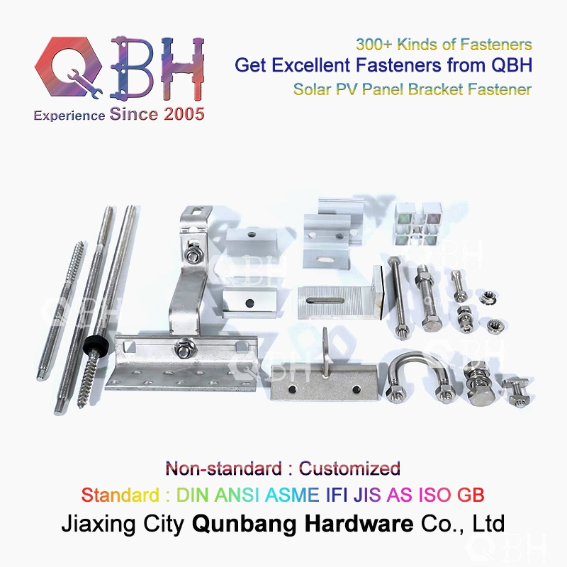 Qbh OEM ODM Stainless Steel SUS 304/316/ Ss 304/316 PV Solar Panel System Roof Hook