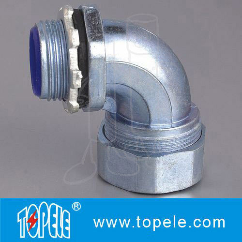China Liquid - Tight Flexible Conduit And Fittings Steel Connector 90 Degree Angle on sale