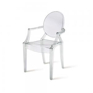 Armrest Stackable Plastic Chairs Leisure , Clear Ghost Chair Eco-friendly