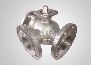 China Cast Steel 3-way Ball Valve Stainless Steel L-port T-port Anti-static on sale