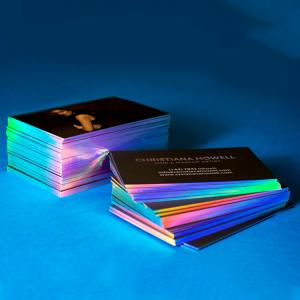 China Custom Printed Paper Silver Foil Holographic Business Cards on sale