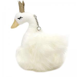 Best CPSIA Stuffed Swan Princess Flash Key Chain For Girls wholesale