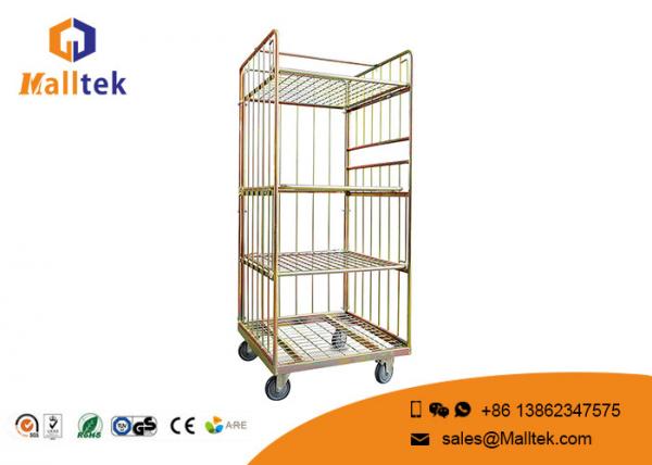 Cheap Heavy Duty Logistics Trolley Folding Steel 4 Layers Powder Coating Surface for sale