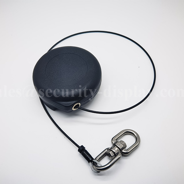 Circular Strong Retractable Pull Box Recoiler Tether For Merchandise