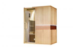 China Health Benefits 3 Person Carbon Infrared Sauna Cabin With Color Led Strip on sale
