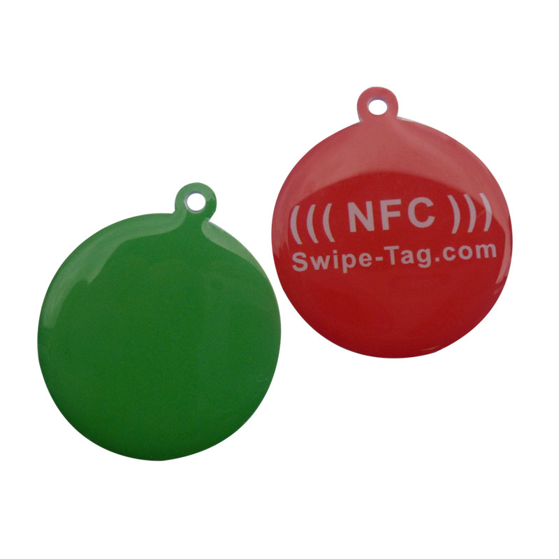 China HF NFC NFC213 RFID Disk Tag , QR Code And URL Encoding RFID Pet Tag for sale