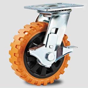 China Heavy duty caster , swivel orange PVC caster wheel,transfer facility caster on sale