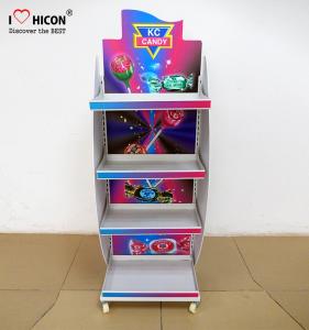 China Freestanding Candy Merchandising Metal Retail Display Stands With Powder Coating on sale