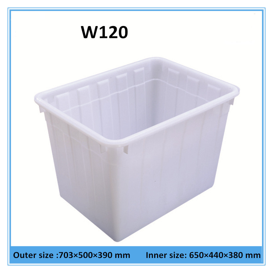 China 120L White rectangular HDPE plastic container for washing powder without lid on sale