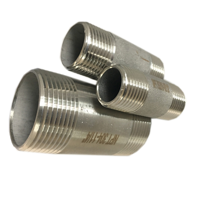 China BOE Threaded Stainless Steel Barrel Nipple 6 Inch Length on sale