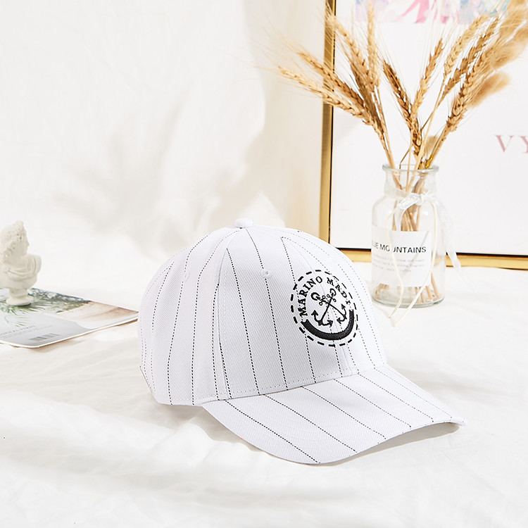 Best Stripe 6 Panel Embroidered Baseball Caps With Back Closure wholesale