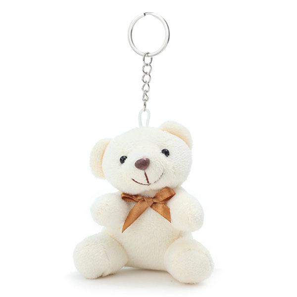 10cm Adorable White Bear Stuffed Animal With Butterfly Tie