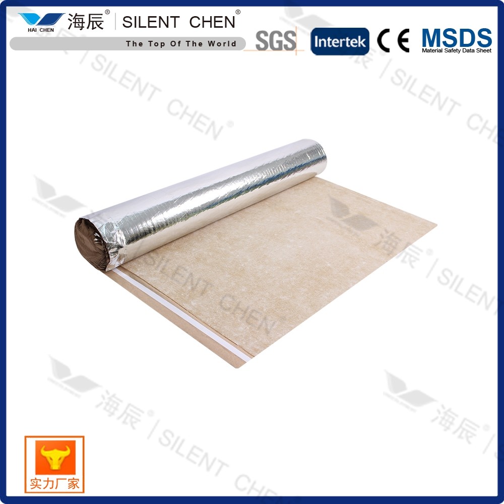 Cheap Green 3mm Rubber Carpet Underlay With Silver Vapor Barrier for sale