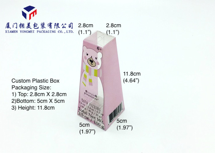 Best Trapezoid Shape Plastic PET Box Custom Plastic Box Packaging For Bath Fizzers wholesale