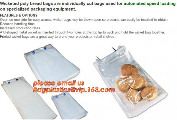 Reclosable Wicketted Packing Bag Food Side Sealed With Metal Wire Blocked