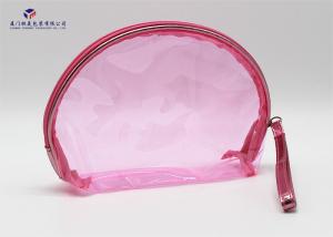Best Semicircular Shape Soft PVC Bags Transparent Clear Pink Color Size 17X5.8X13cm wholesale