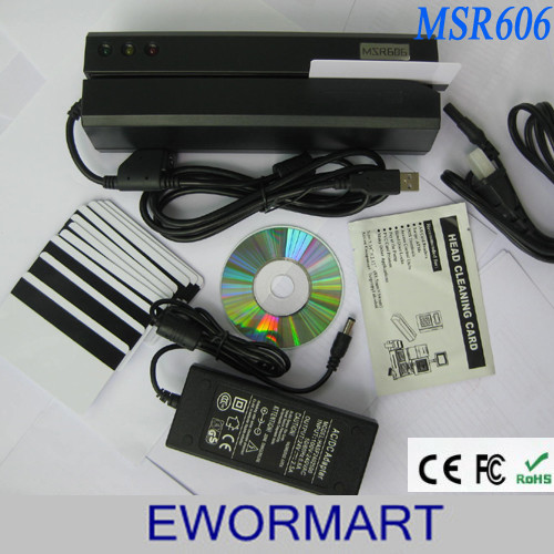 China MSR606 Magnetic Stripe Card Reader Writer Encoder MSR206 MSR605 with free 20 Cards on sale