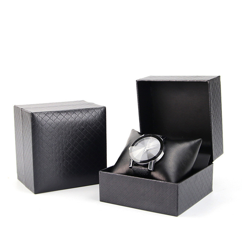 China Black Leatherette Personalised Watch Boxes Single Watch Storage Case on sale