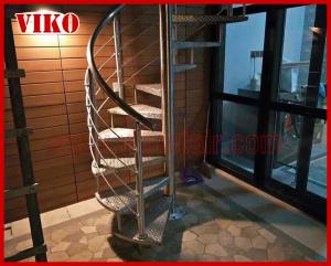 China Spiral Staircase VH24S    Tread Tempered glass  304 Stainless Steel Stainless Steel Stair  Handrail Railing Glass on sale
