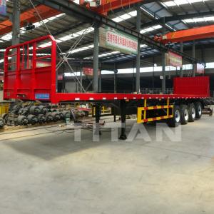China 4 axles high quality flatbed truck trailer chassis flatbed container trailers for sale on sale