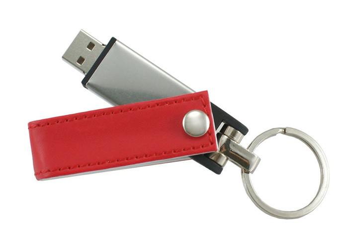 China Unique Swivel Leather USB Flash Drive / Large Capacity Flash Drive on sale