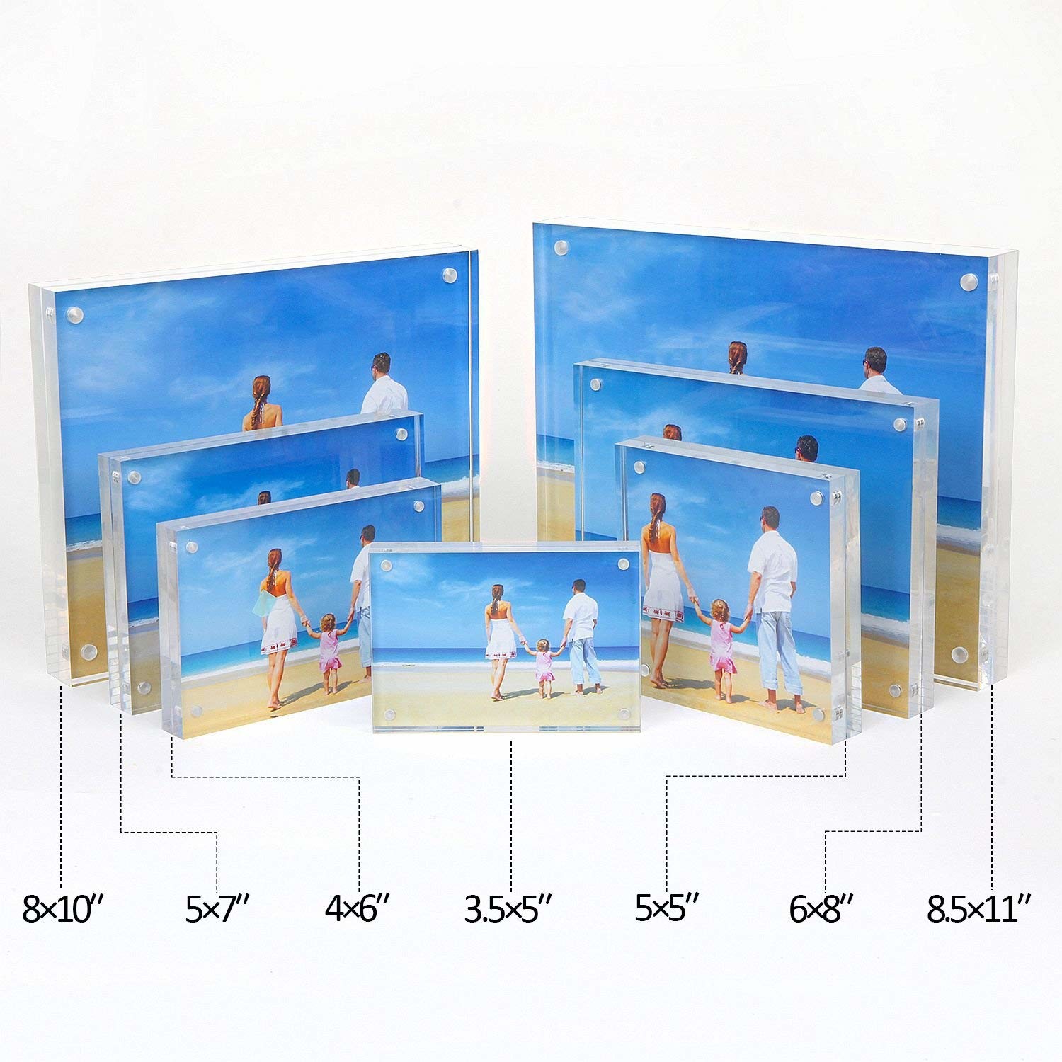 China OEM ODM Acrylic Photo Display Clear Plastic Magnetic Picture Frames on sale
